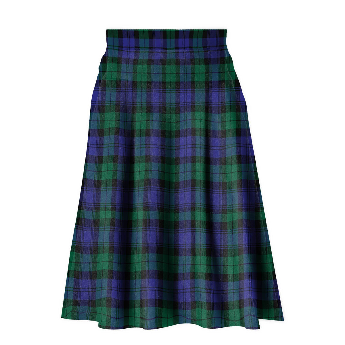 Blackwatch Modern Tartan Plaid Ladies Skirt