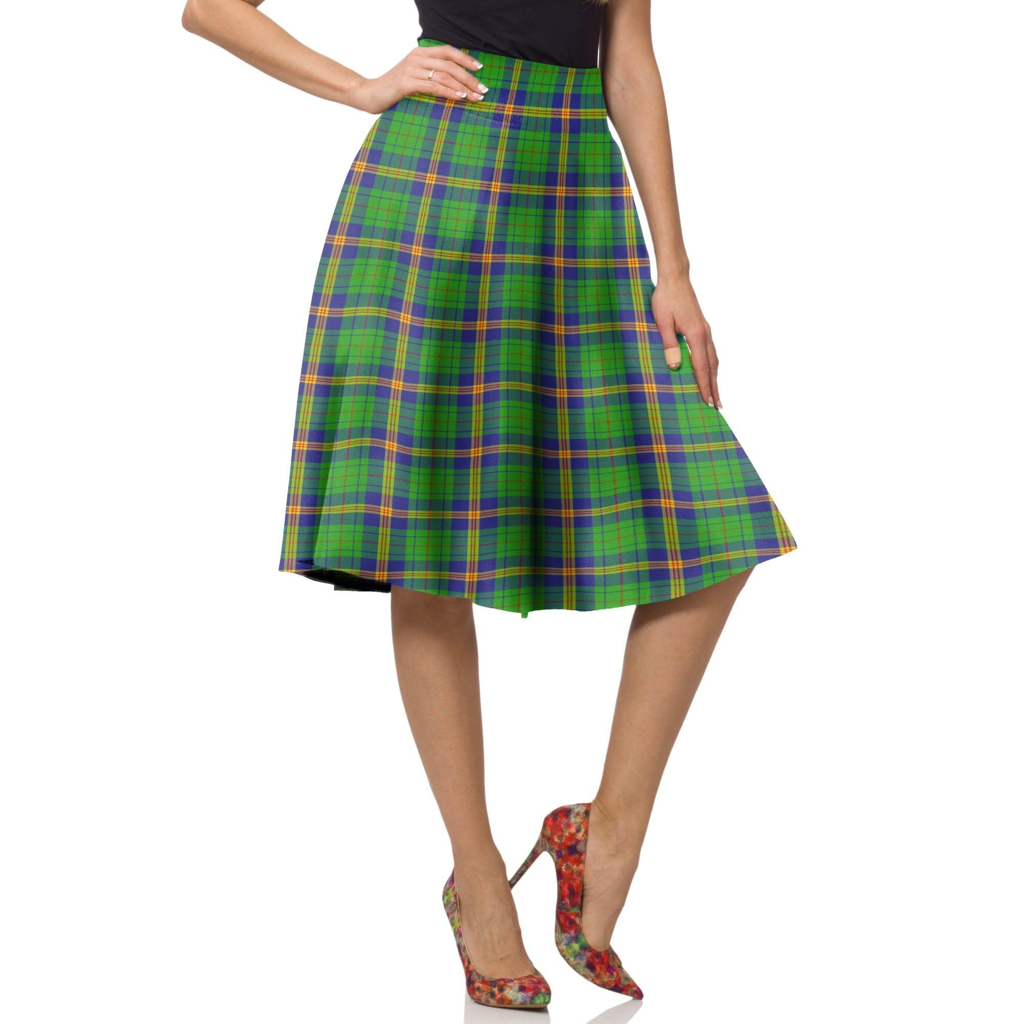 New Mexico Tartan Plaid Ladies Skirt