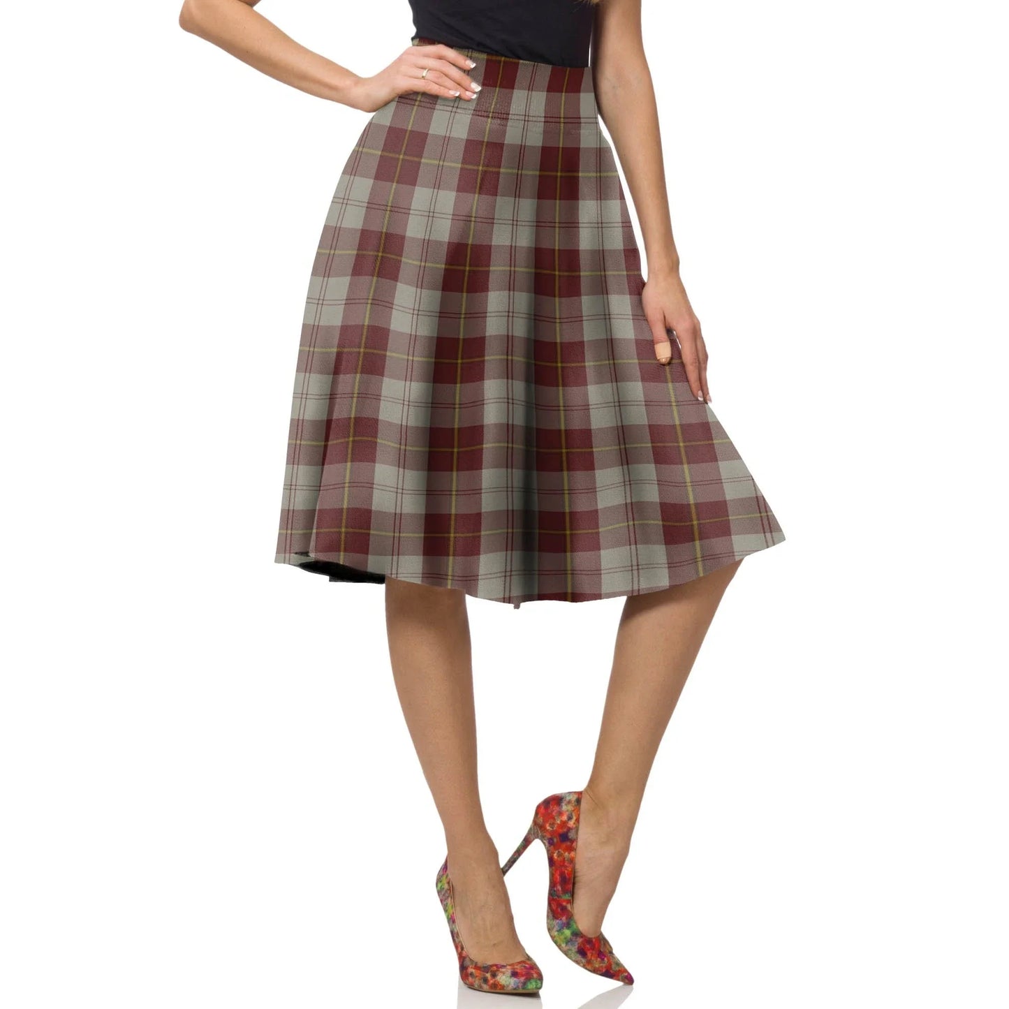 Cunningham Burgundy Dancers Tartan Plaid Ladies Skirt