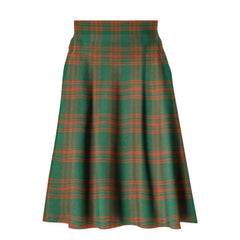 Menzies Green Ancient Tartan Plaid Ladies Skirt