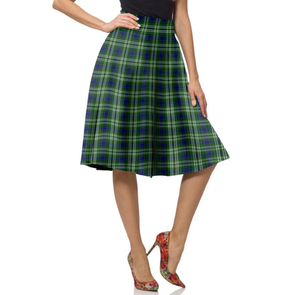 Scott Black & White Modern Tartan Plaid Ladies Skirt