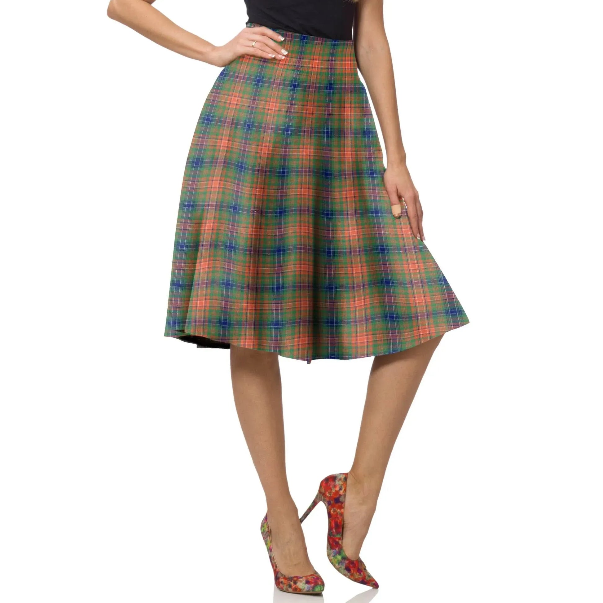 Sinclair Ancient Tartan Plaid Ladies Skirt