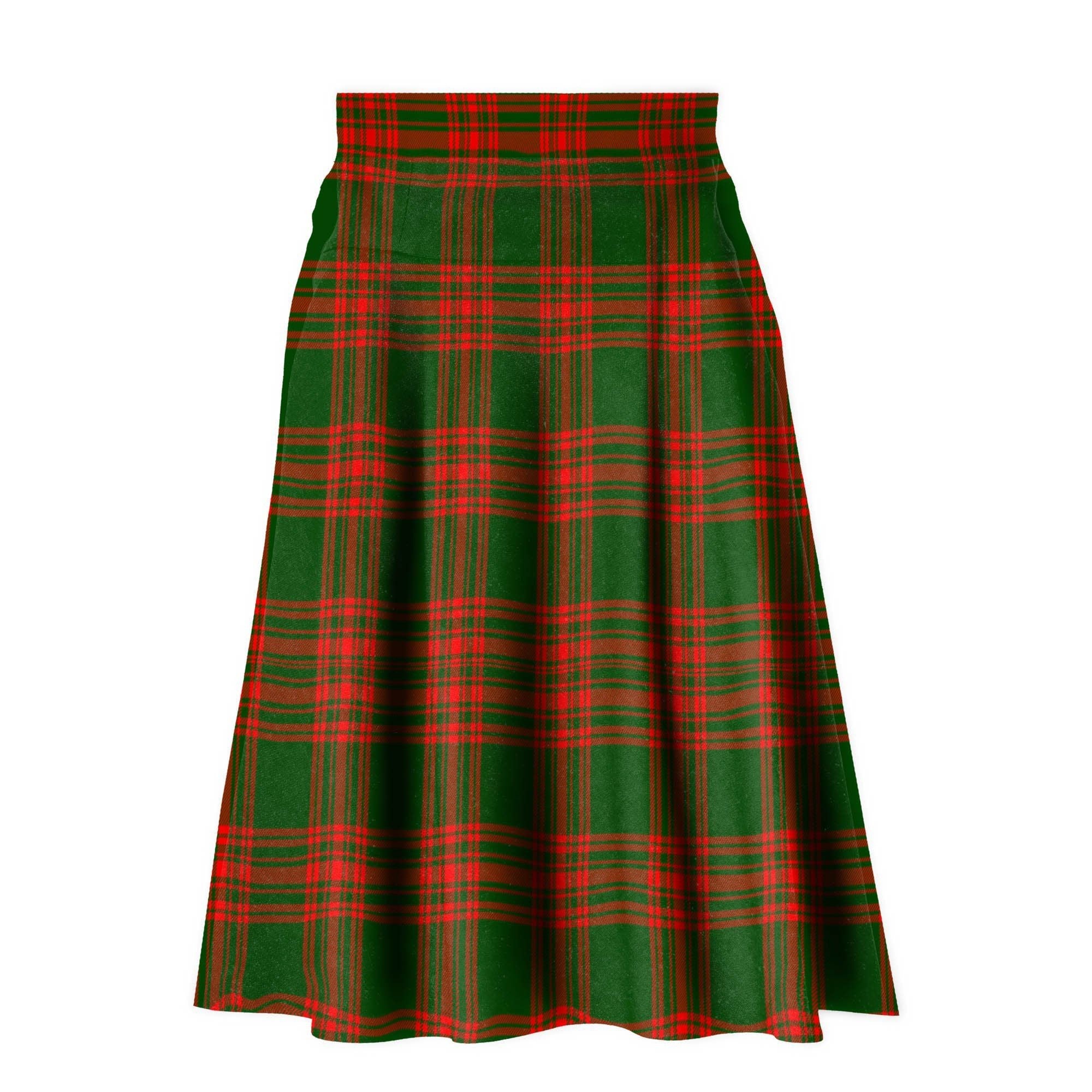 Menzies Green Modern Tartan Plaid Ladies Skirt