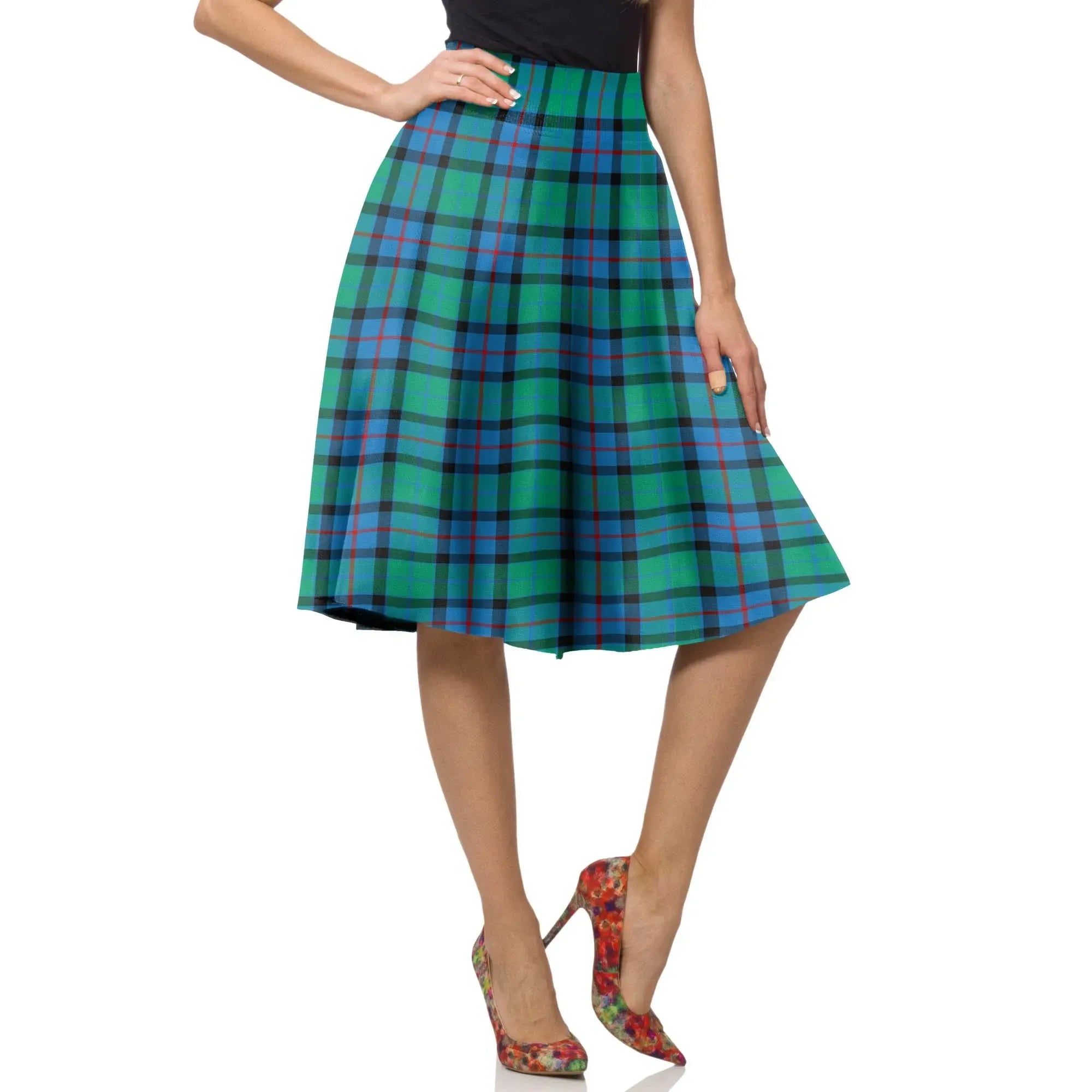Flower Of Scotland Tartan Plaid Ladies Skirt