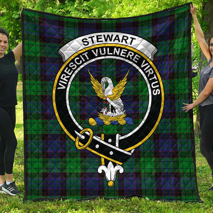 Stewart Old Modern Tartan Crest Quilt