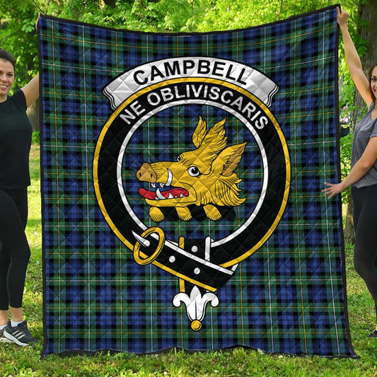 Campbell Argyll Ancient Tartan Crest Quilt