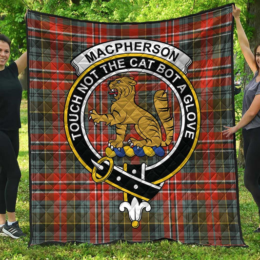 MacPherson Weathered Tartan Crest Quilt