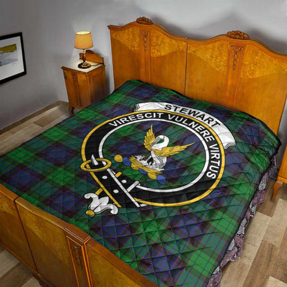 Stewart Old Modern Tartan Crest Quilt