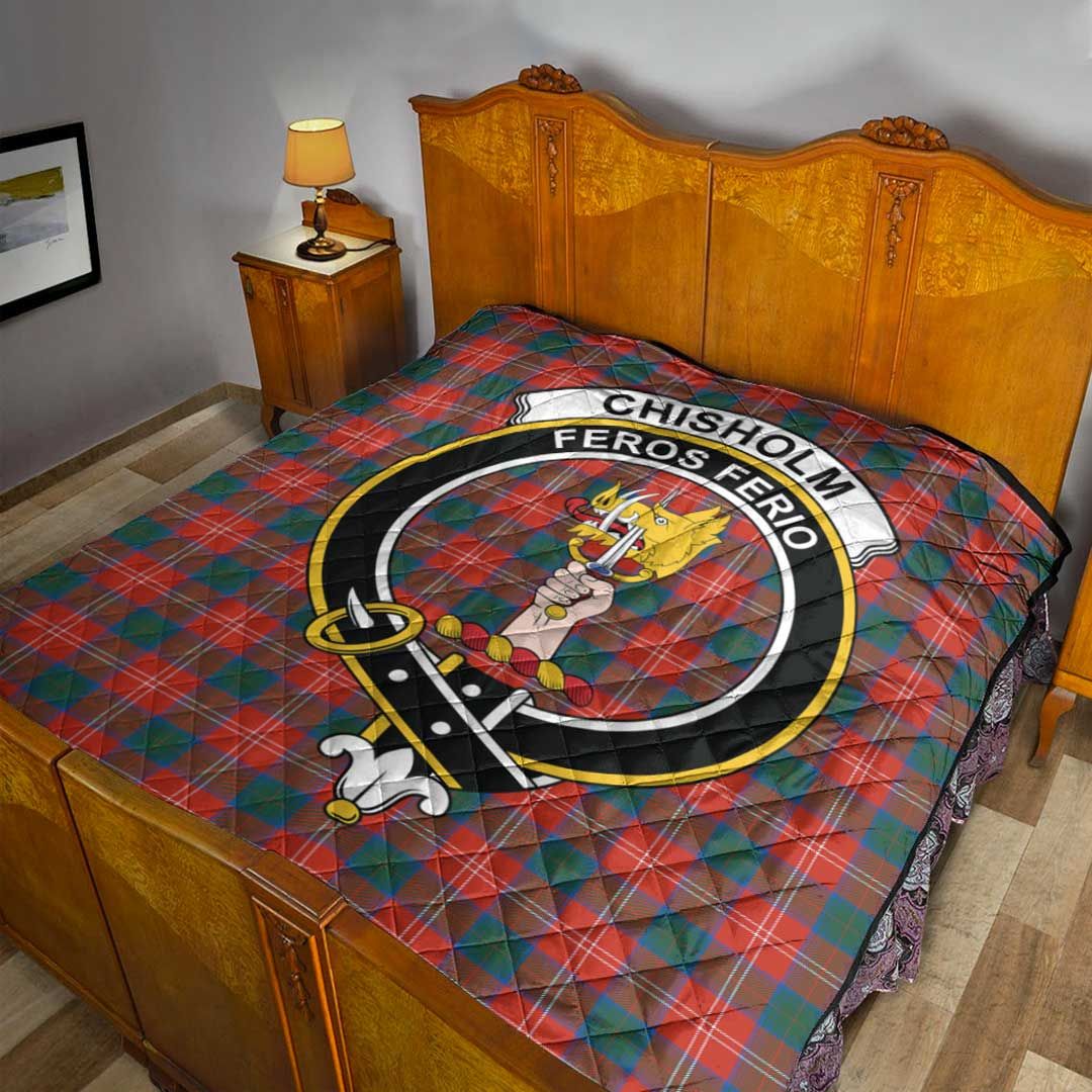 Chisholm Ancient Tartan Crest Quilt