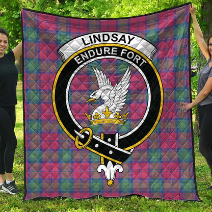 Lindsay Ancient Tartan Crest Quilt