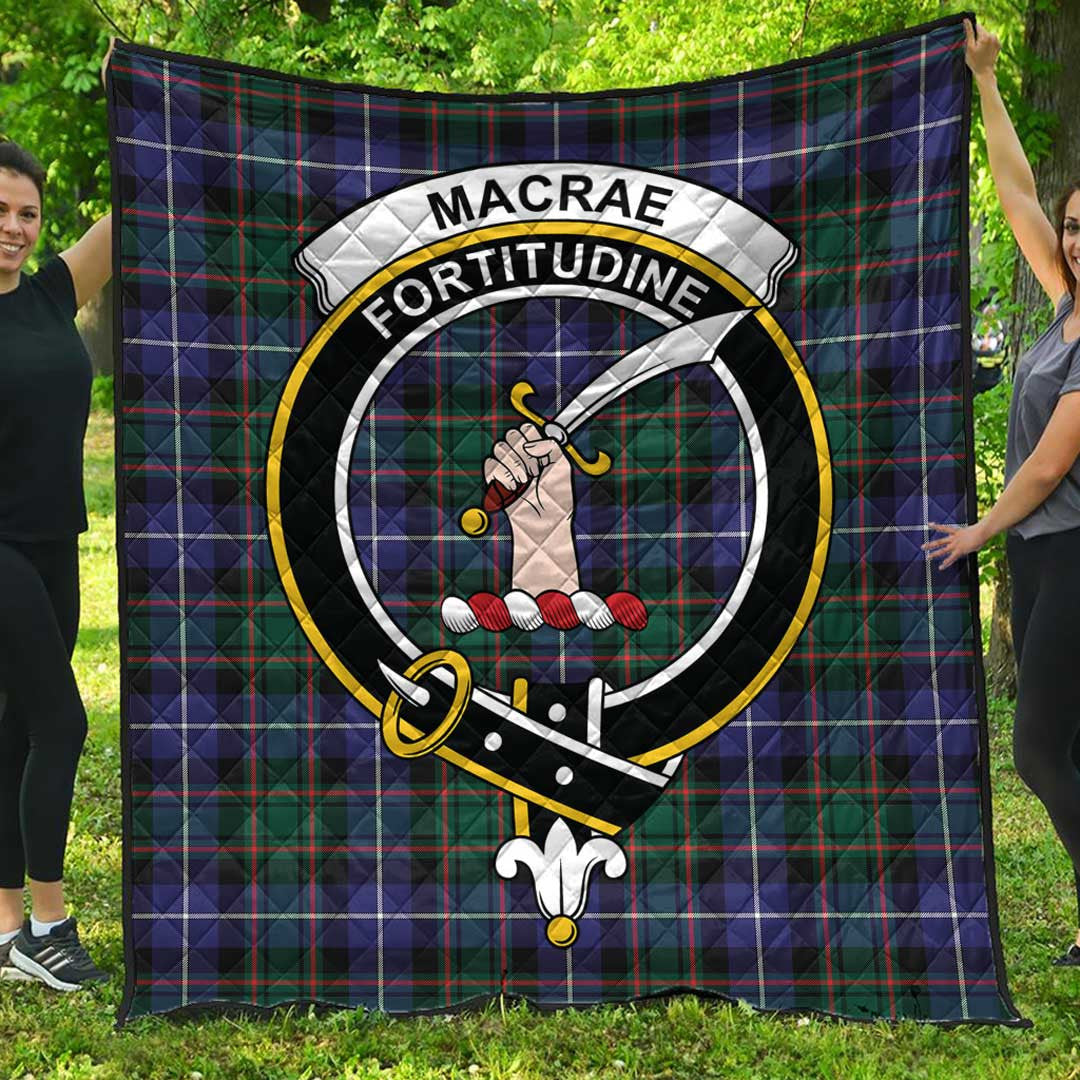 MacRae Hunting Modern Tartan Crest Quilt