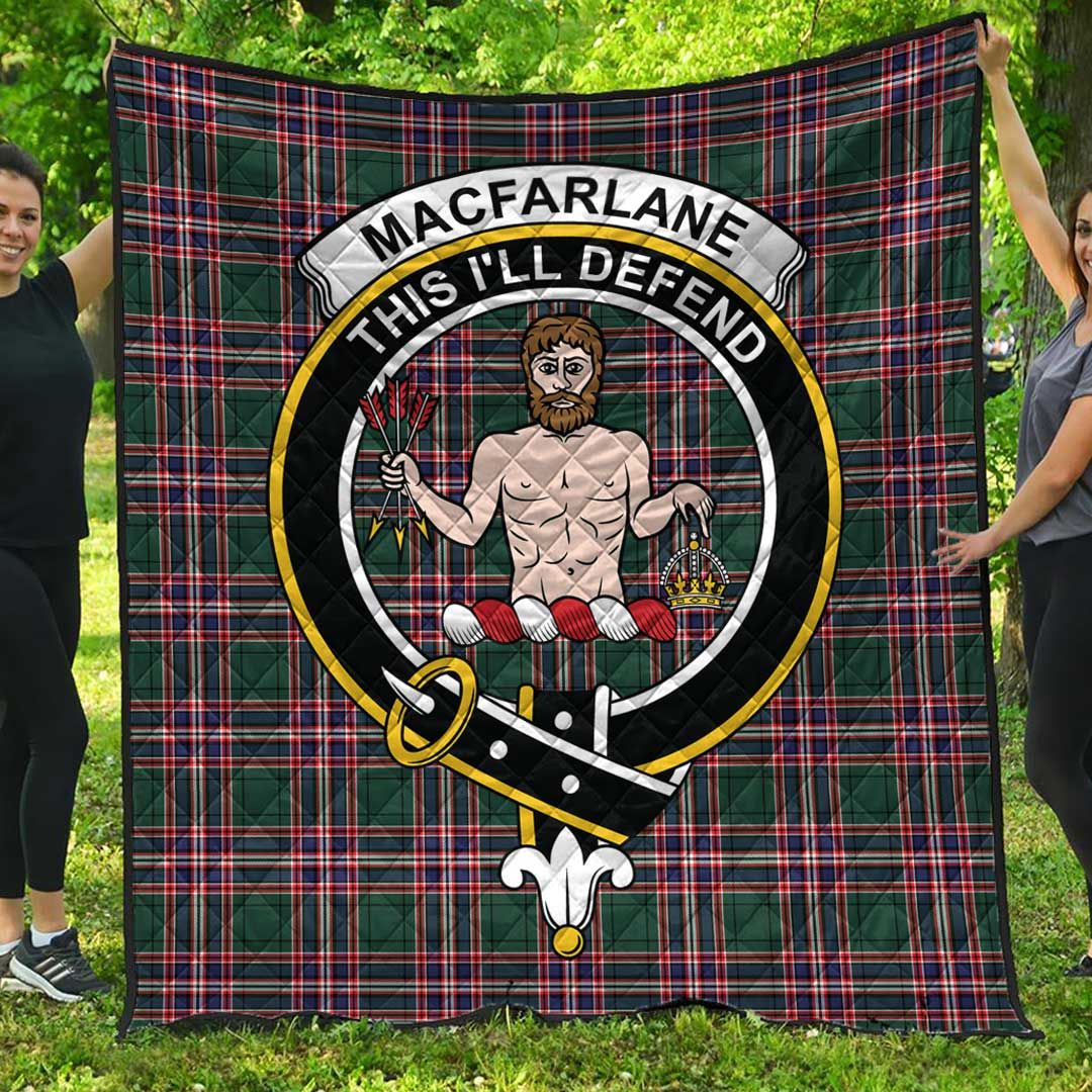 MacFarlane Hunting Modern Tartan Crest Quilt