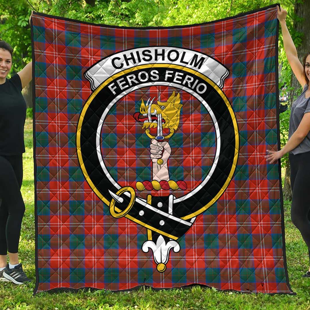 Chisholm Ancient Tartan Crest Quilt