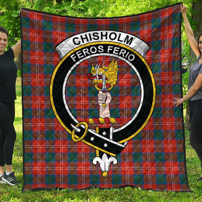 Chisholm Ancient Tartan Crest Quilt