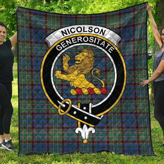 Nicolson Hunting Ancient Tartan Crest Quilt