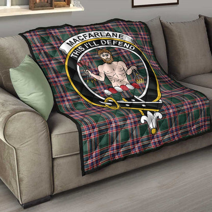 MacFarlane Hunting Modern Tartan Crest Quilt