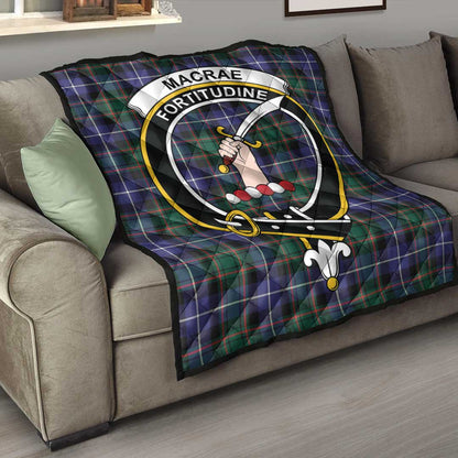 MacRae Hunting Modern Tartan Crest Quilt