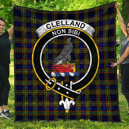 Clelland Modern Tartan Crest Quilt