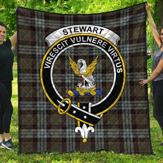 Stewart Old Weathered Tartan Crest Quilt