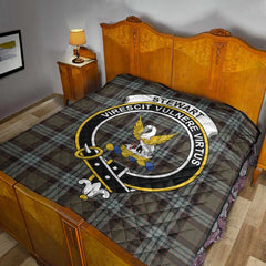 Stewart Old Weathered Tartan Crest Quilt