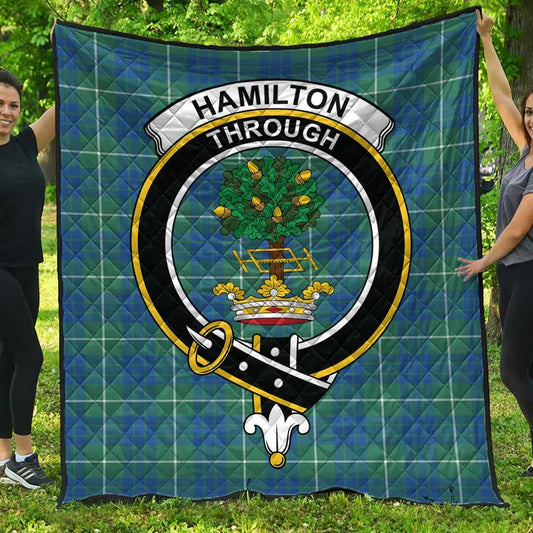 Hamilton Hunting Ancient Tartan Crest Quilt