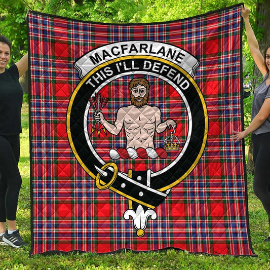 MacFarlane Modern Tartan Crest Quilt