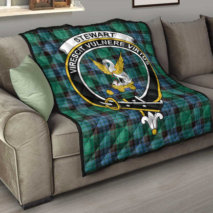 Stewart Old Ancient Tartan Crest Quilt