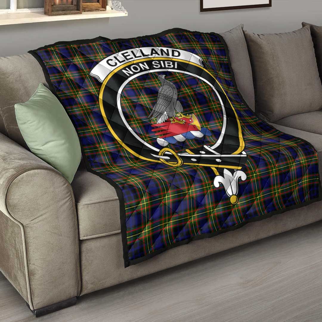 Clelland Modern Tartan Crest Quilt