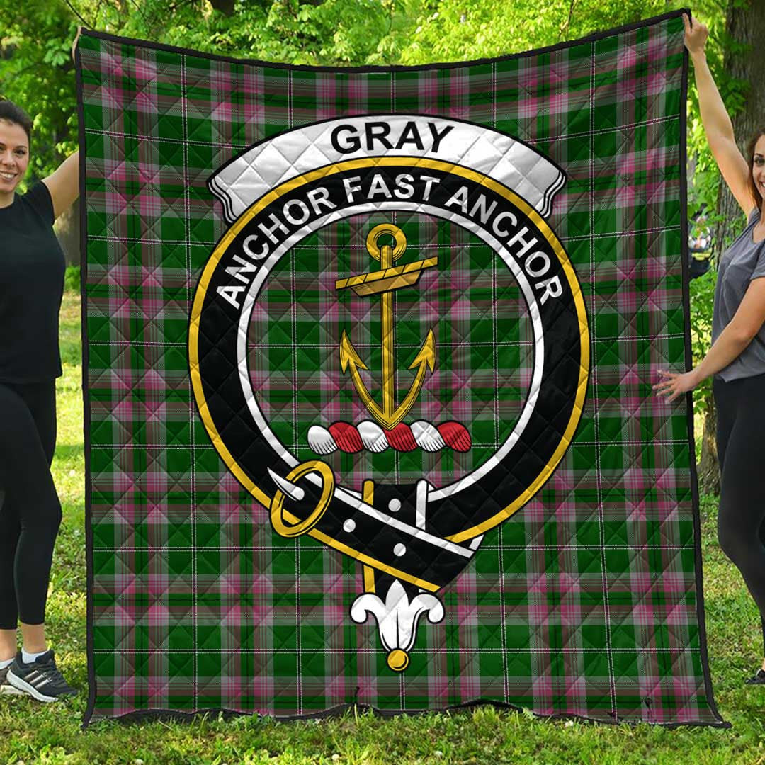 Gray Tartan Crest Quilt