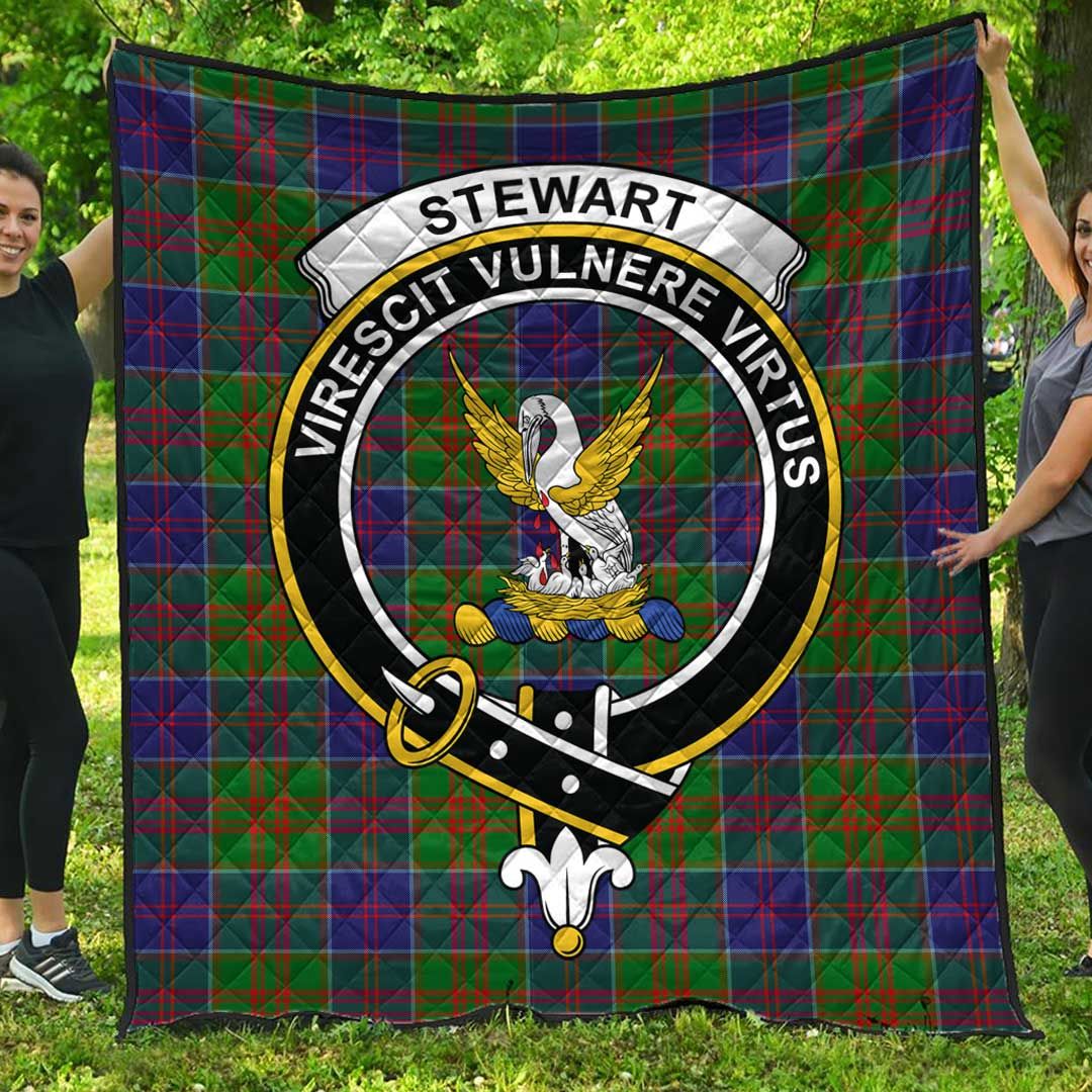 Stewart of Appin Hunting Modern Tartan Crest Quilt