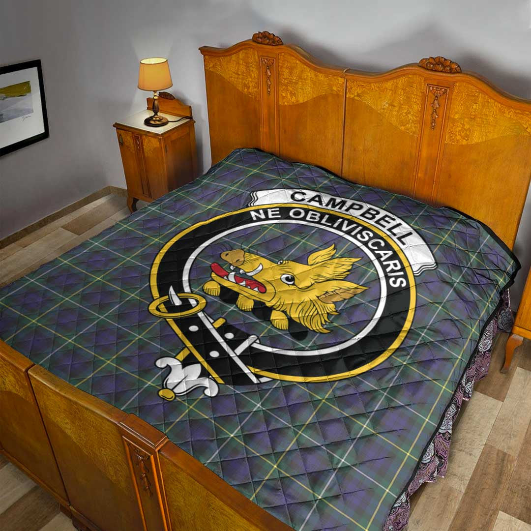 Campbell Argyll Modern Tartan Crest Quilt