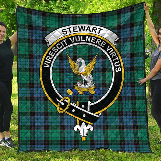 Stewart Old Ancient Tartan Crest Quilt