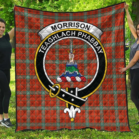 Morrison Red Ancient Tartan Crest Quilt