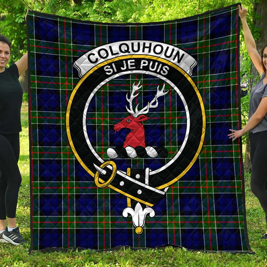 Colquhoun Modern Tartan Crest Quilt