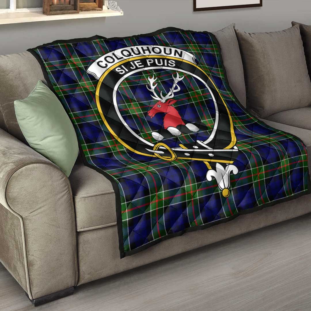 Colquhoun Modern Tartan Crest Quilt