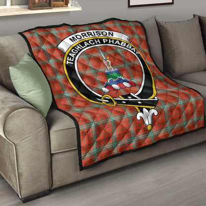 Morrison Red Ancient Tartan Crest Quilt