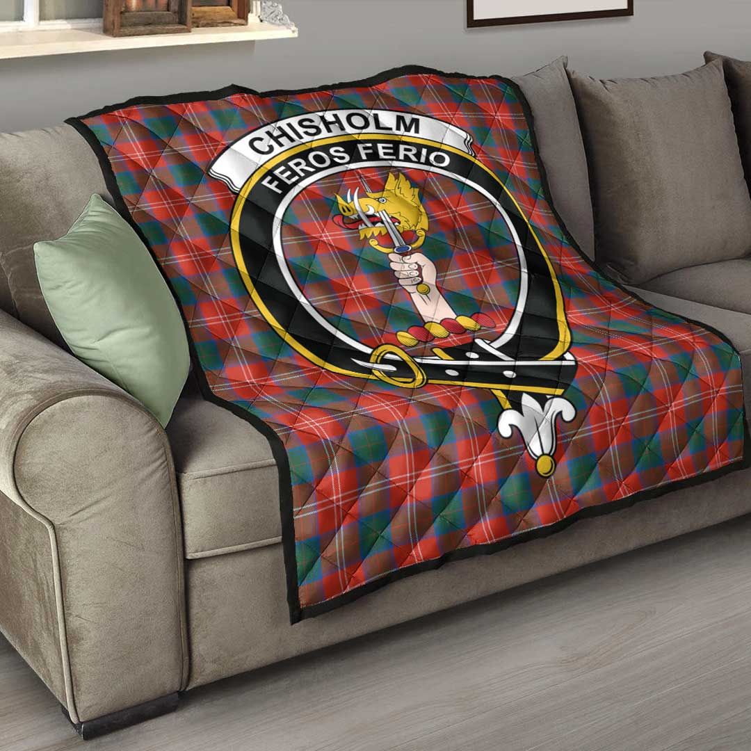 Chisholm Ancient Tartan Crest Quilt