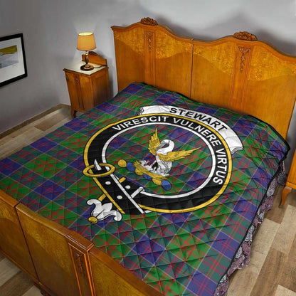 Stewart of Appin Hunting Modern Tartan Crest Quilt