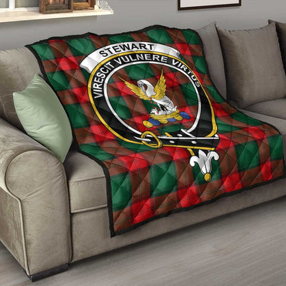 Stewart Atholl Modern Tartan Crest Quilt