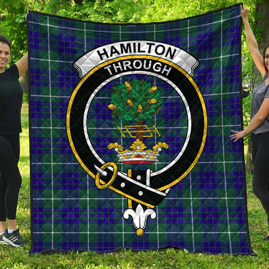 Hamilton Hunting Modern Tartan Crest Quilt