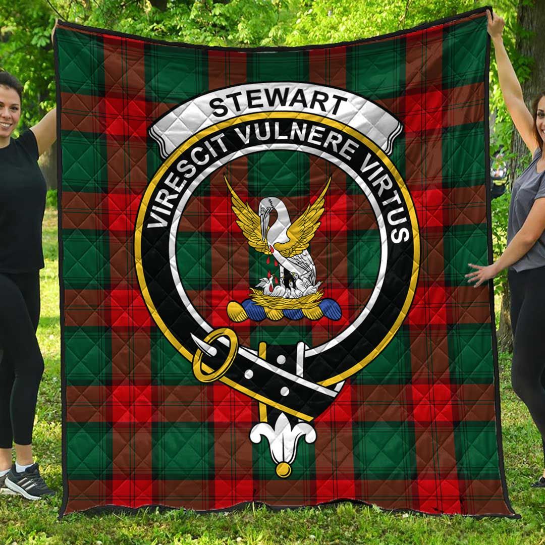 Stewart Atholl Modern Tartan Crest Quilt