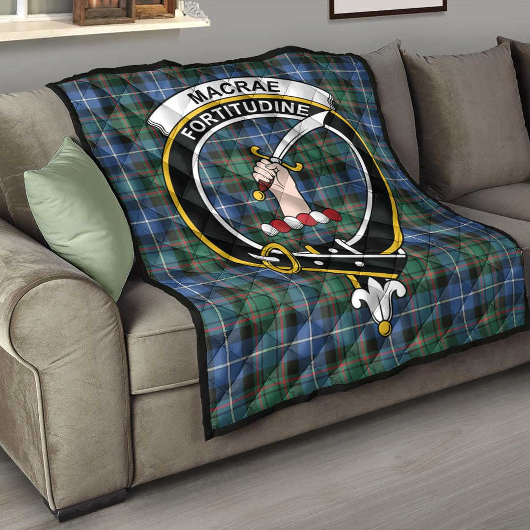 MacRae Hunting Ancient Tartan Crest Quilt