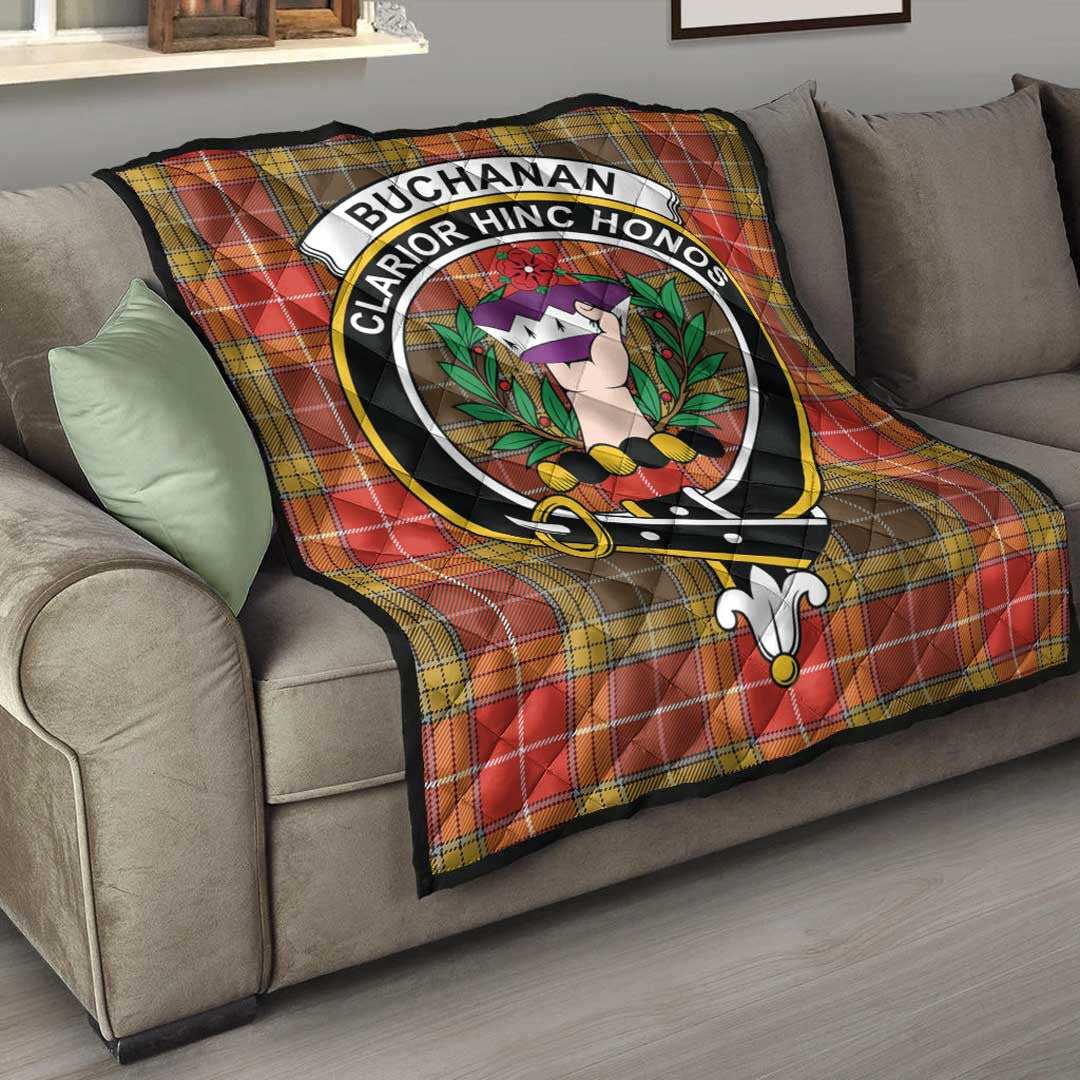 Buchanan Old Set Weathered Tartan Crest Quilt