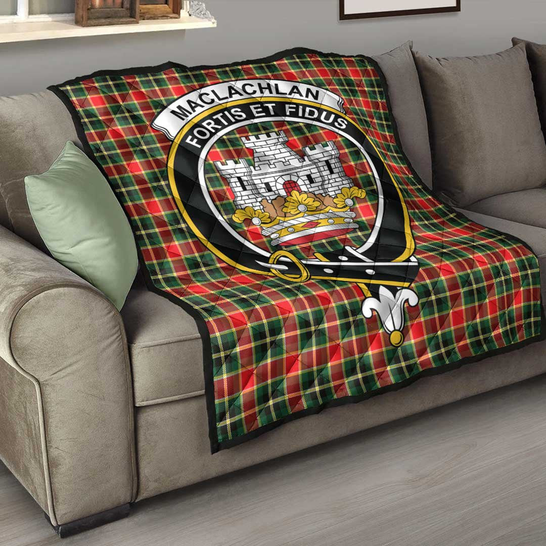 MacLachlan Hunting Modern Tartan Crest Quilt