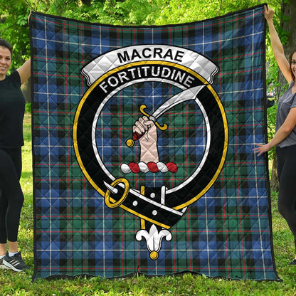 MacRae Hunting Ancient Tartan Crest Quilt