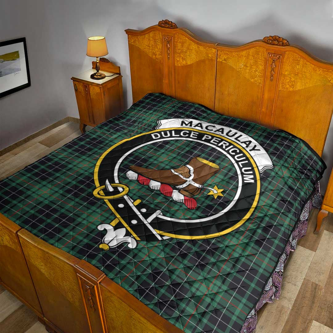 MacAulay Hunting Ancient Tartan Crest Quilt