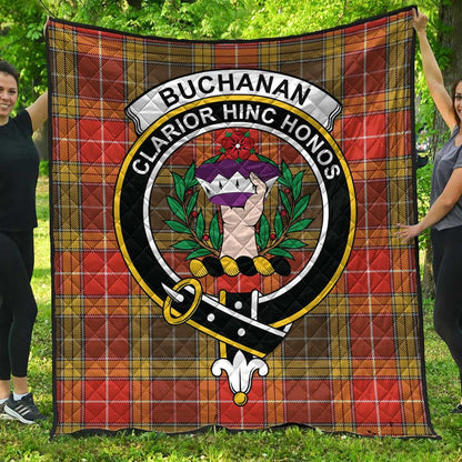 Buchanan Old Set Weathered Tartan Crest Quilt