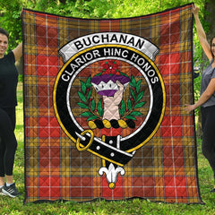 Buchanan Old Set Weathered Tartan Crest Quilt