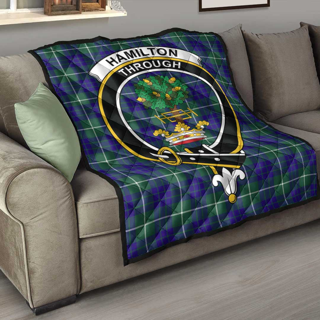 Hamilton Hunting Modern Tartan Crest Quilt