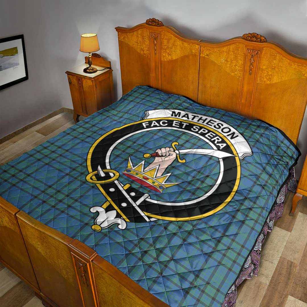 Matheson Hunting Ancient Tartan Crest Quilt